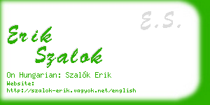 erik szalok business card